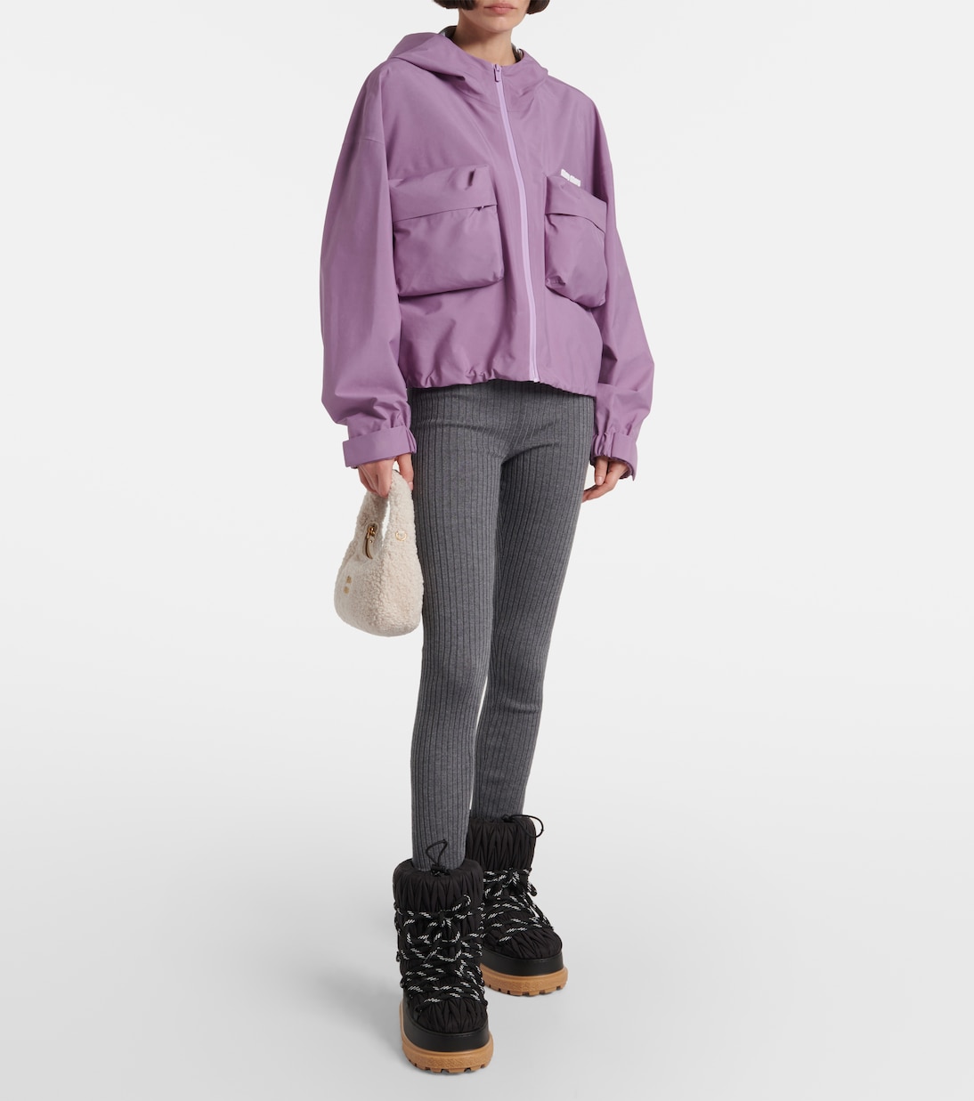 Borsa a spalla Wander Small in shearling | Miu Miu