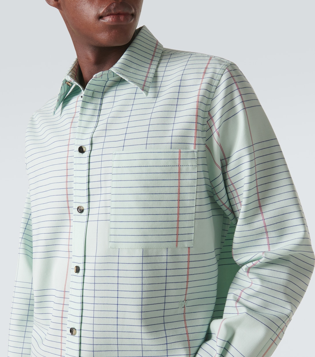 Camicia in twill di lana a quadri | Bottega Veneta