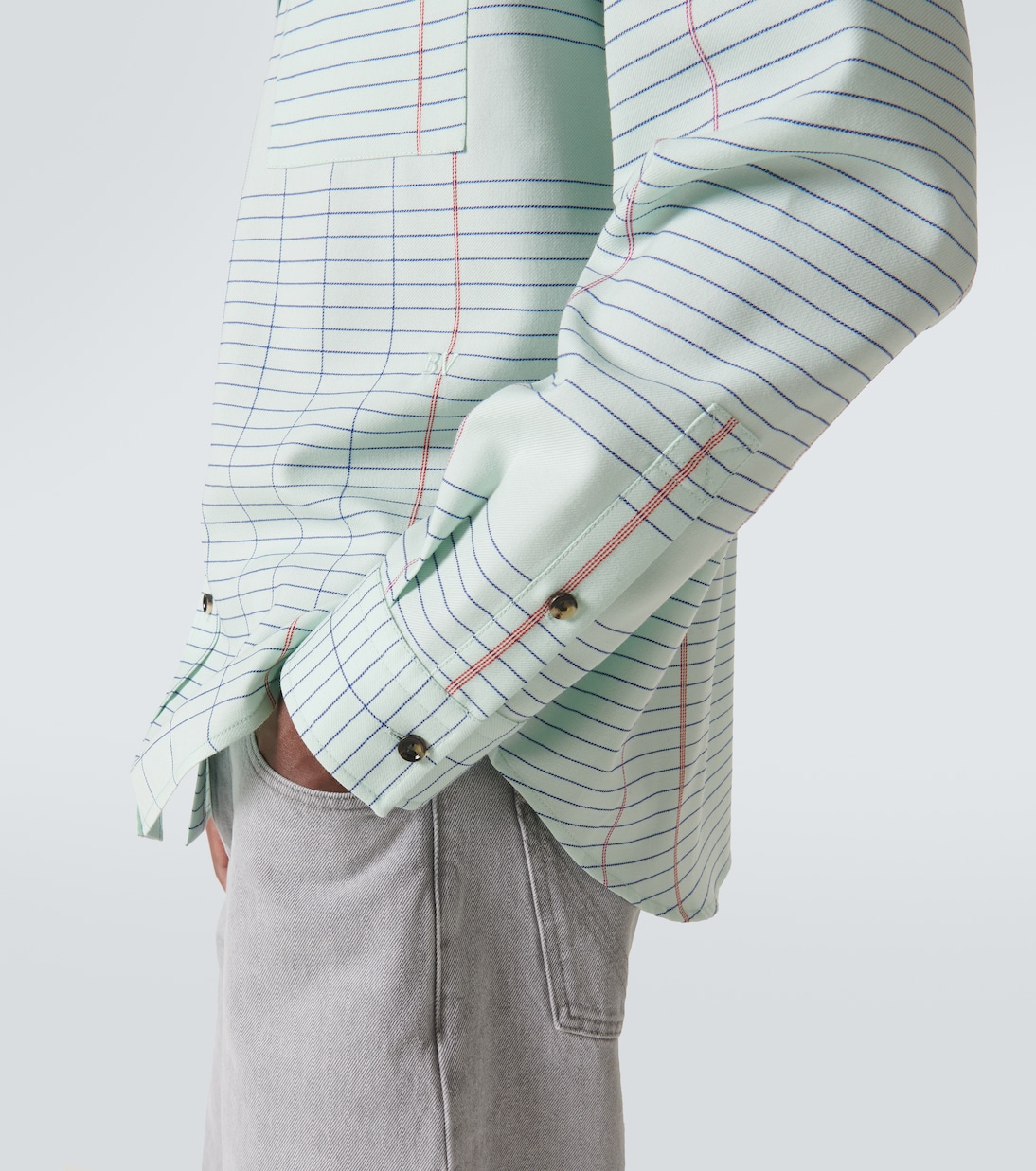 Camicia in twill di lana a quadri | Bottega Veneta