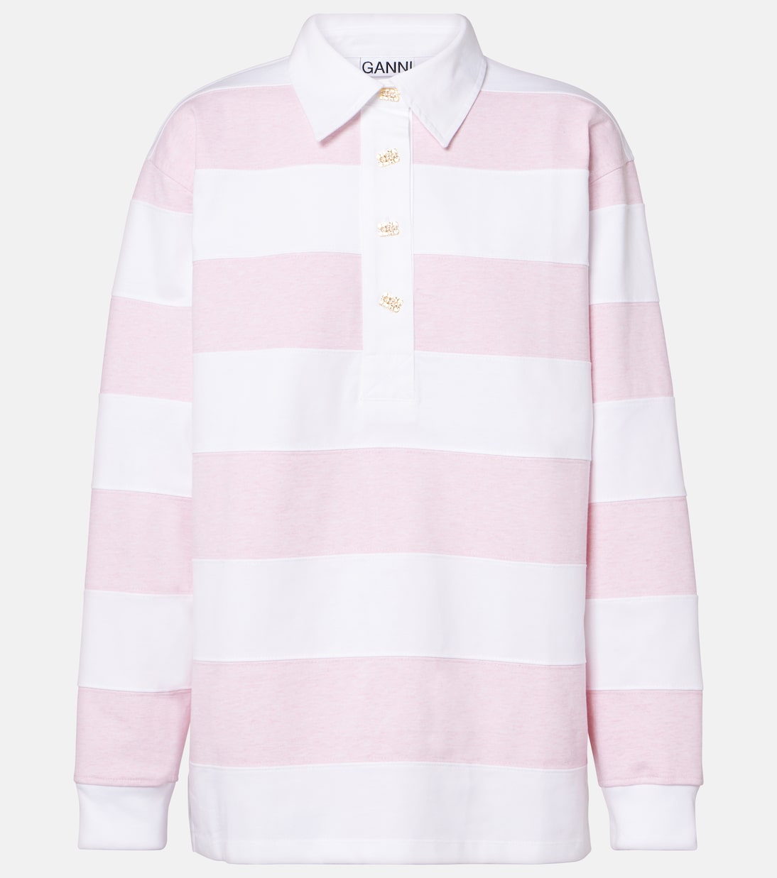 Polo in jersey di cotone a righe | Ganni