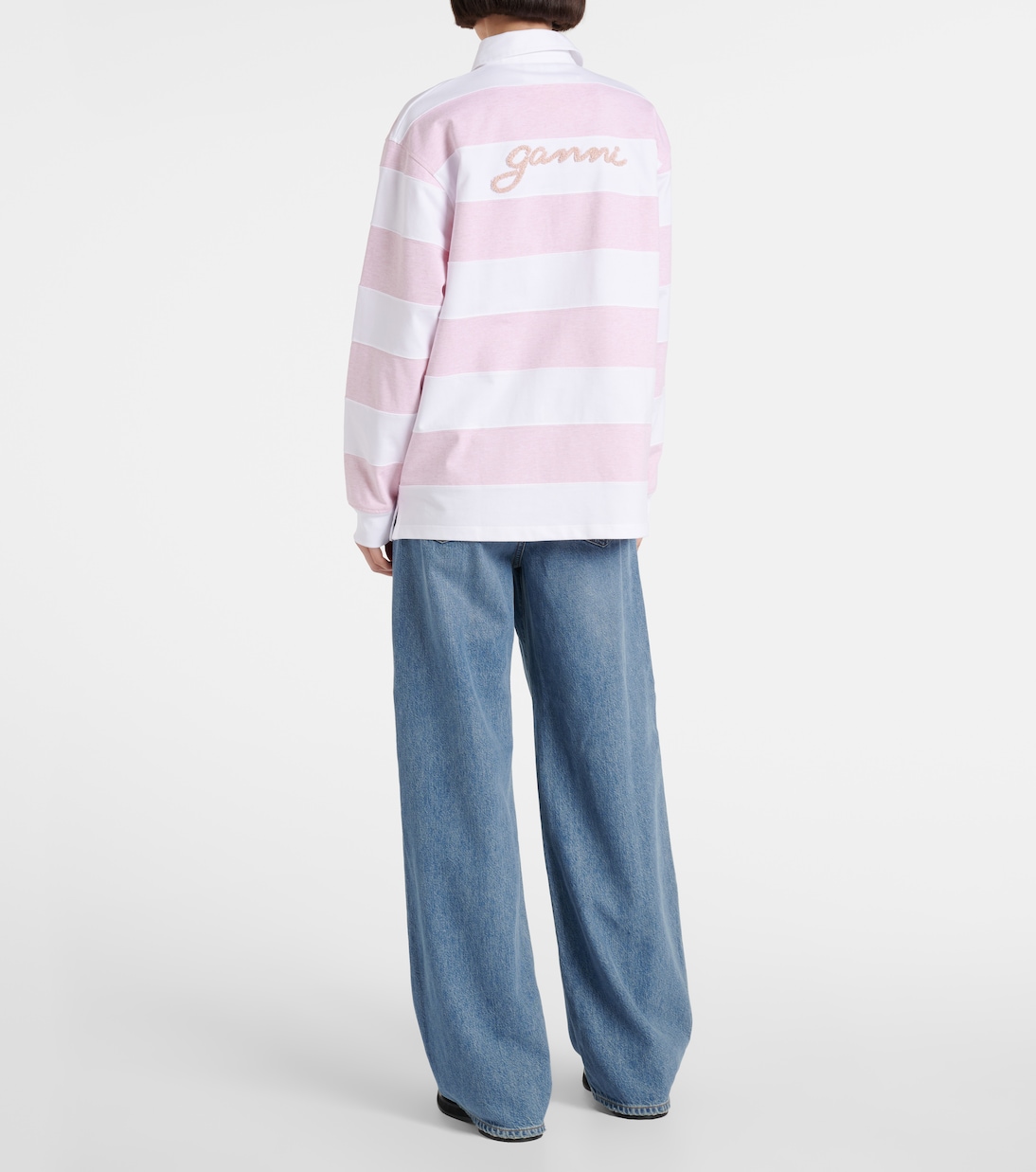 Polo in jersey di cotone a righe | Ganni