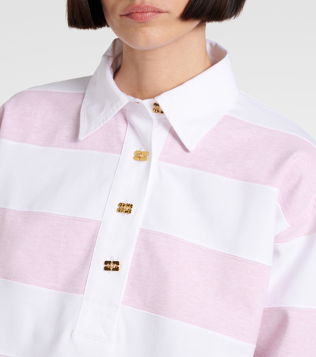 Polo in jersey di cotone a righe | Ganni