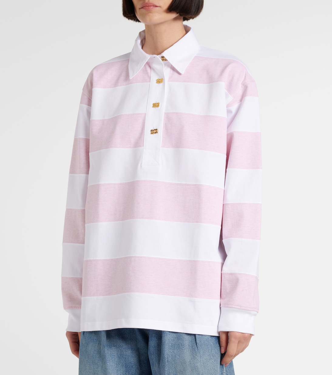 Polo in jersey di cotone a righe | Ganni