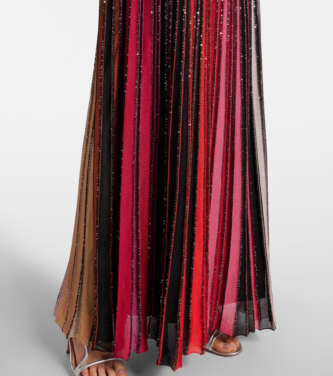 Abito lungo a righe con lamé | Missoni