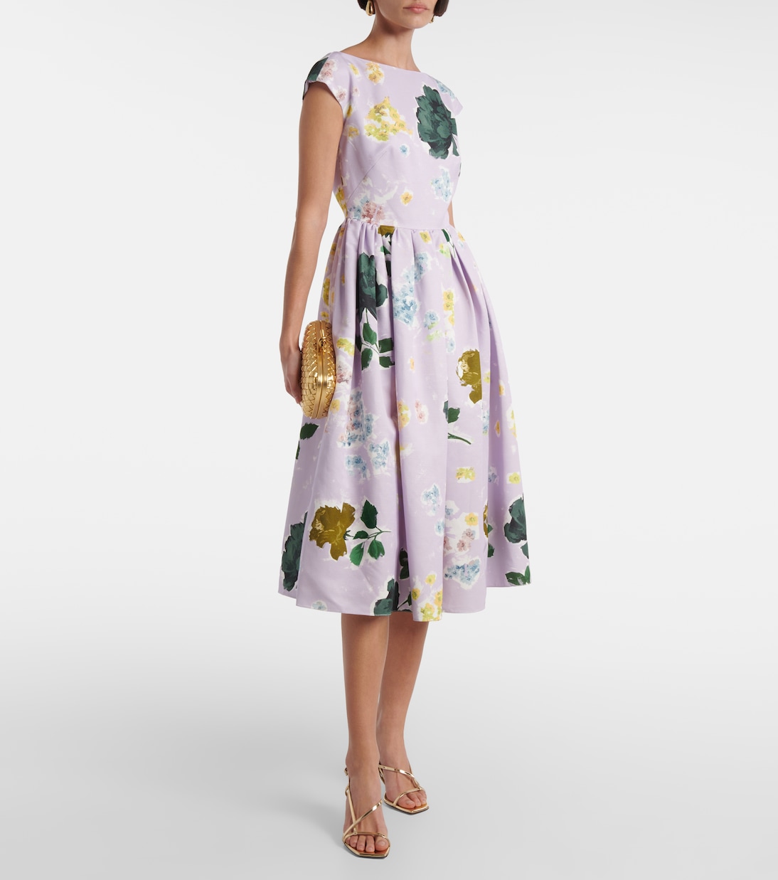 Abito midi in faille di misto cotone | Erdem