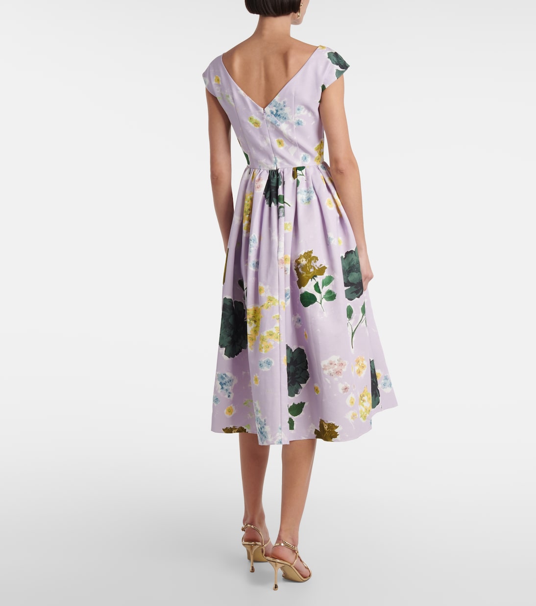Abito midi in faille di misto cotone | Erdem