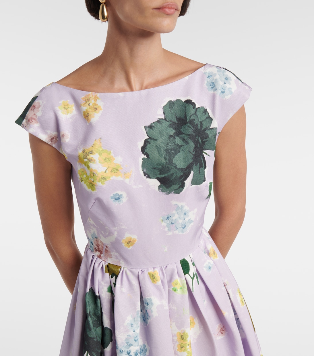 Abito midi in faille di misto cotone | Erdem