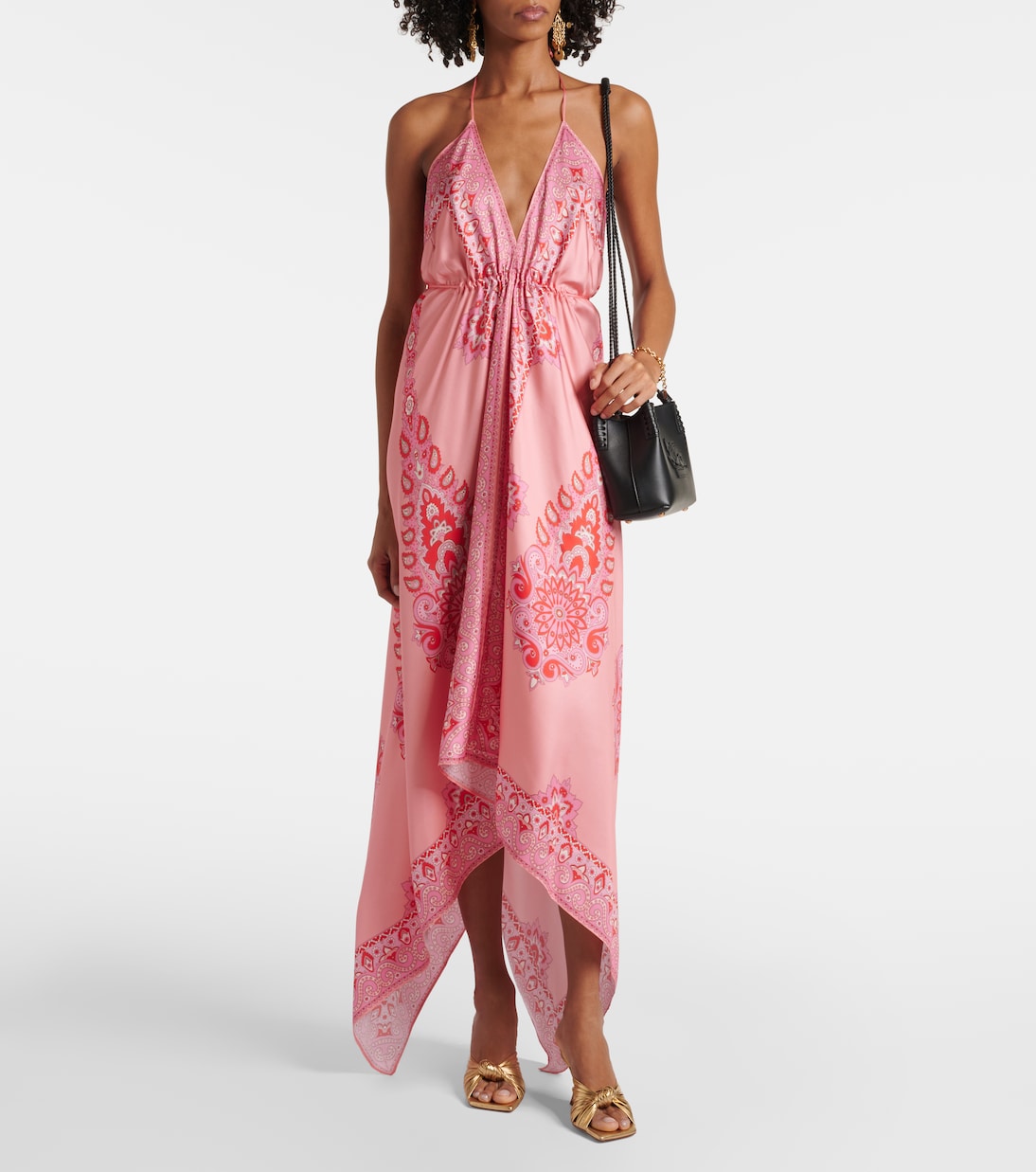 Vestido midi asimétrico de seda | Etro