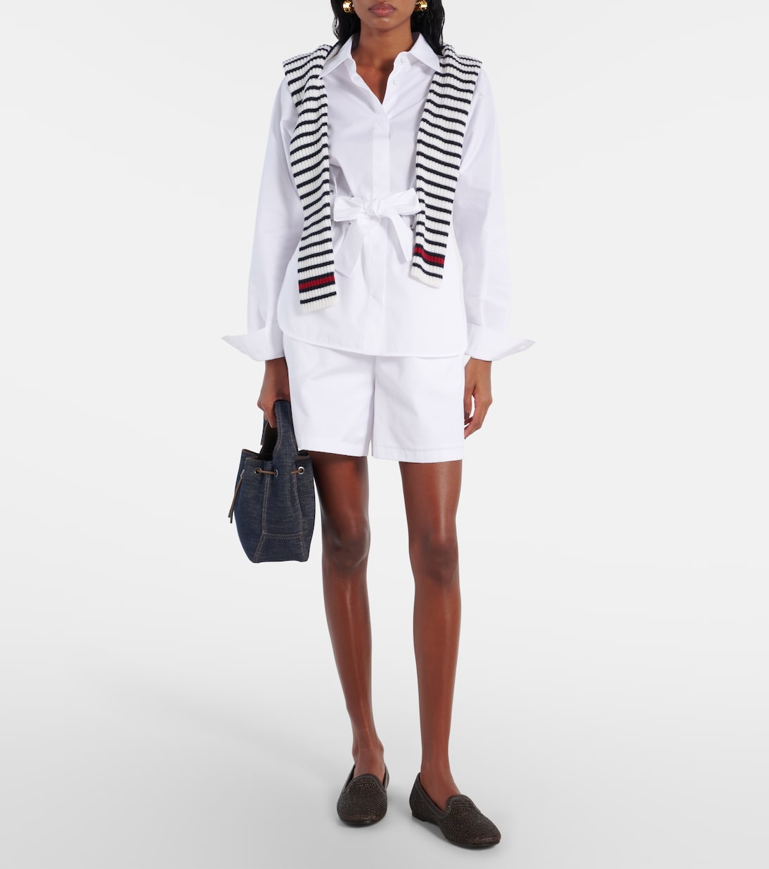 Shorts Antiope in cotone a vita alta | Max Mara