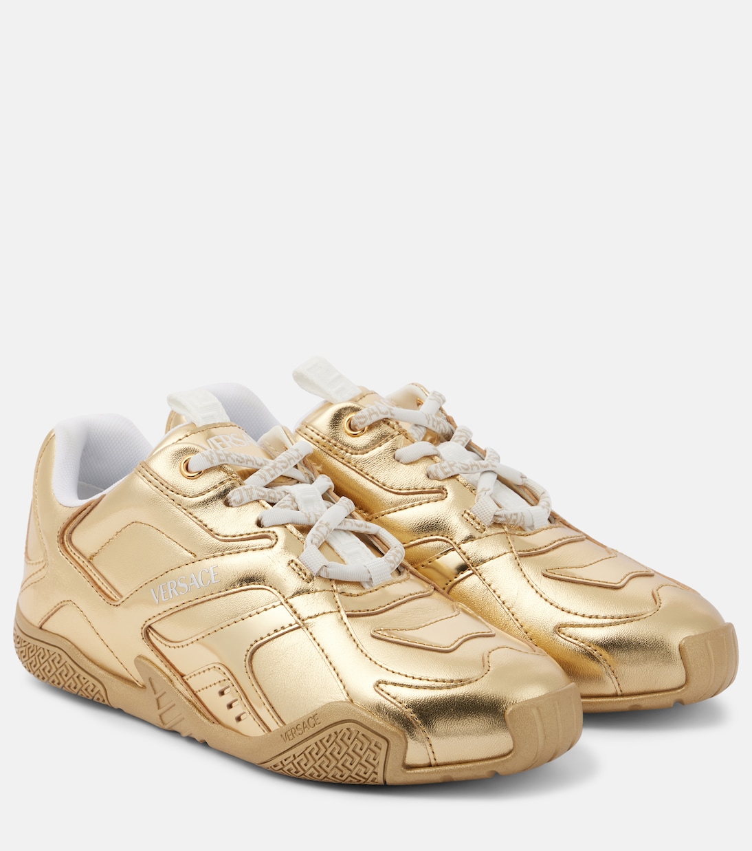 Scarpe da ginnastica in pelle metallizzata Galaxia di VERSACE per uno stile giovane e audace