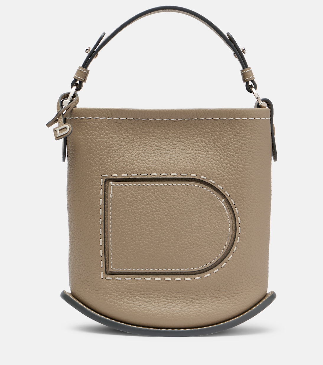 Bucket-Bag Pin Surpiqué Mini aus Leder | Delvaux