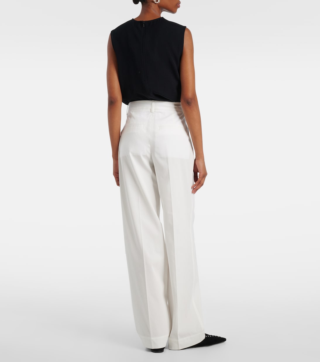 Pantaloni regular in cotone a vita alta | Toteme