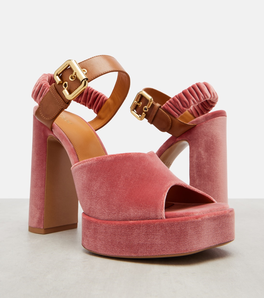 Sandali Aria 95 in velluto con plateau | Chloé