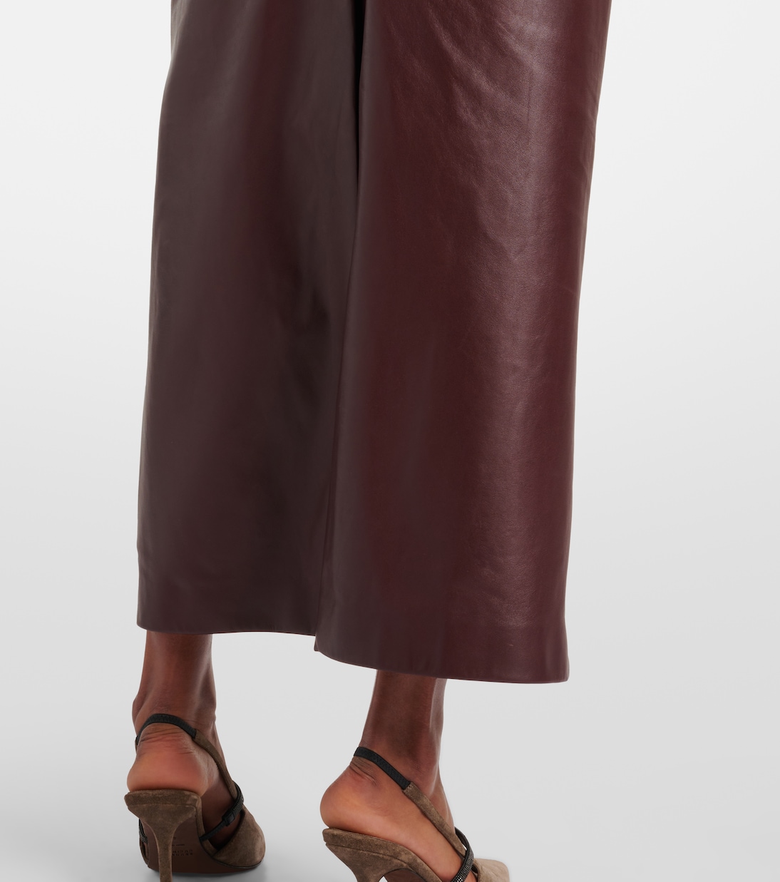 Maxirock aus Leder | Brunello Cucinelli