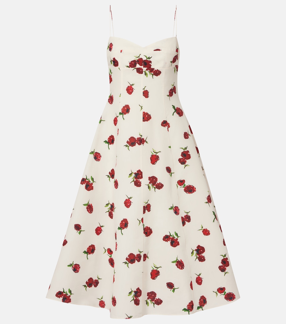 Isabella printed silk and cotton midi dress | Khaite
