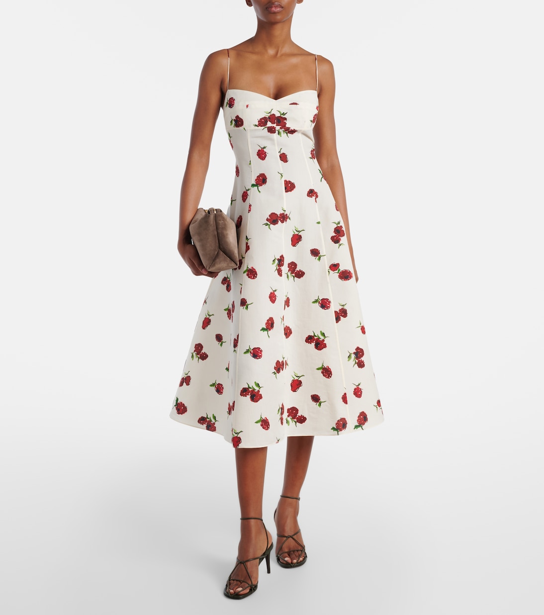 Isabella printed silk and cotton midi dress | Khaite