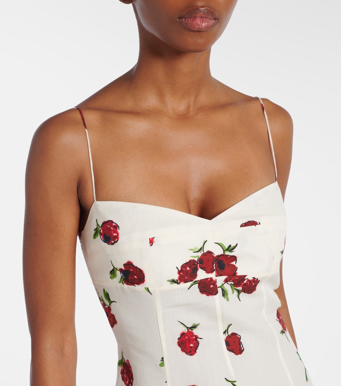 Isabella printed silk and cotton midi dress | Khaite