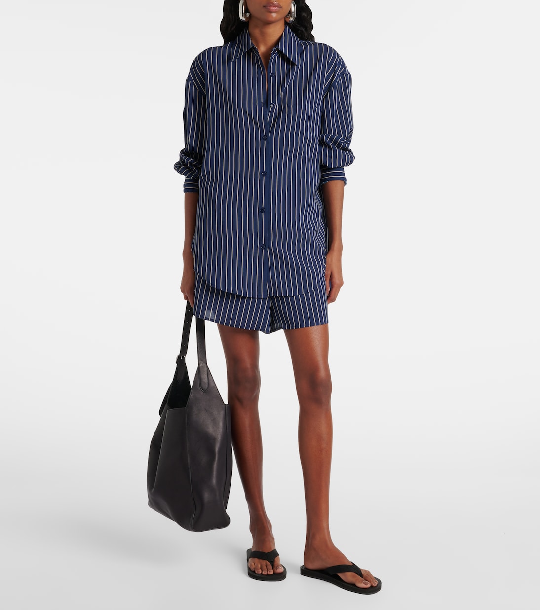 Chemise Lui rayée en soie | The Frankie Shop