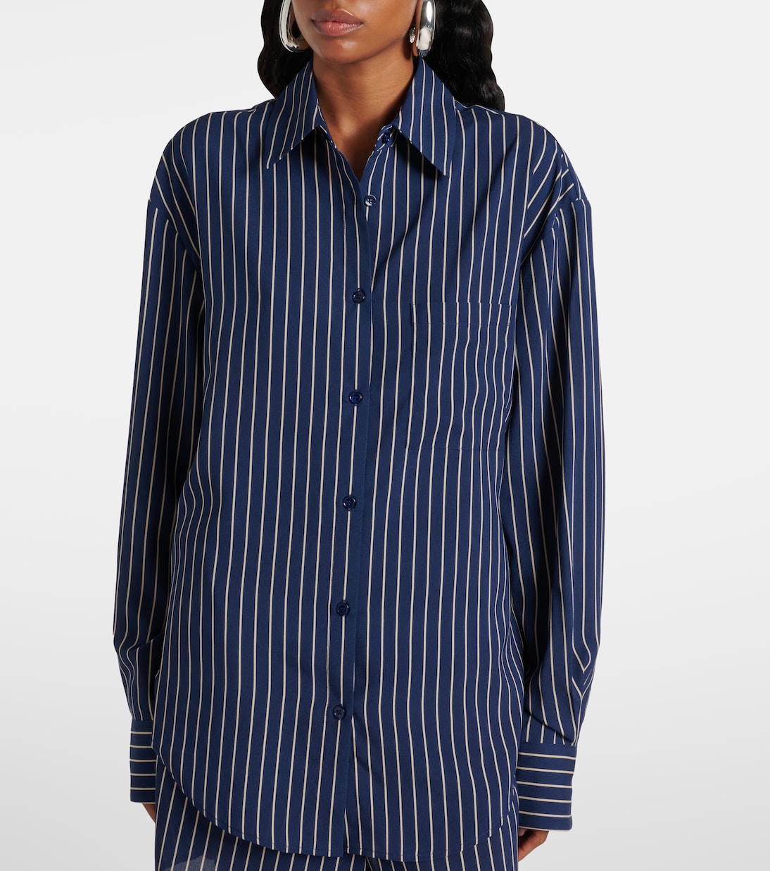 Chemise Lui rayée en soie | The Frankie Shop
