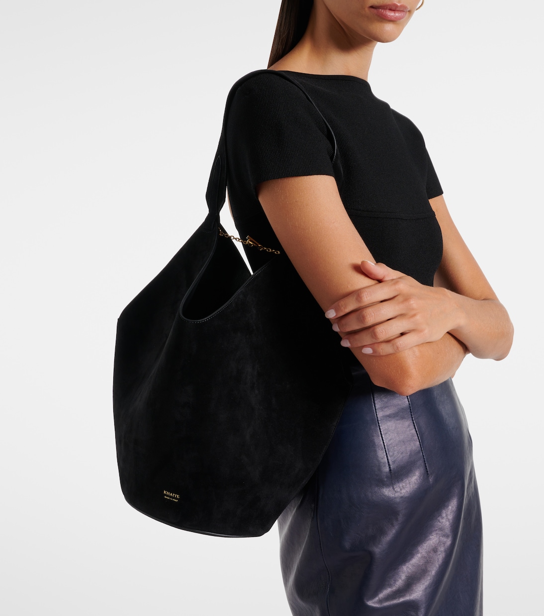 Tote Lotus Small aus Veloursleder | Khaite