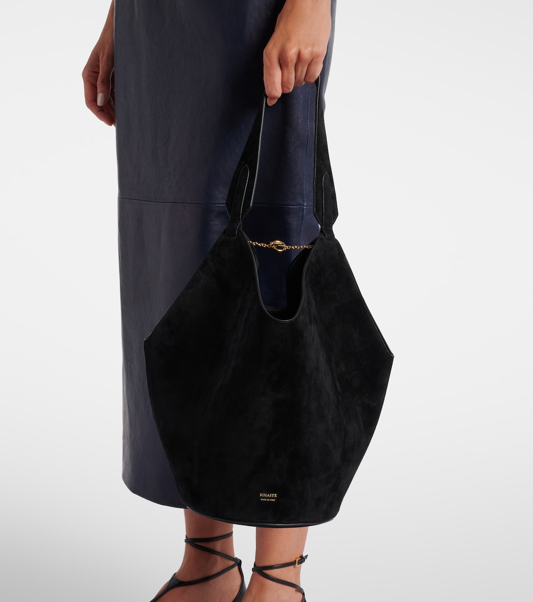 Tote Lotus Small aus Veloursleder | Khaite