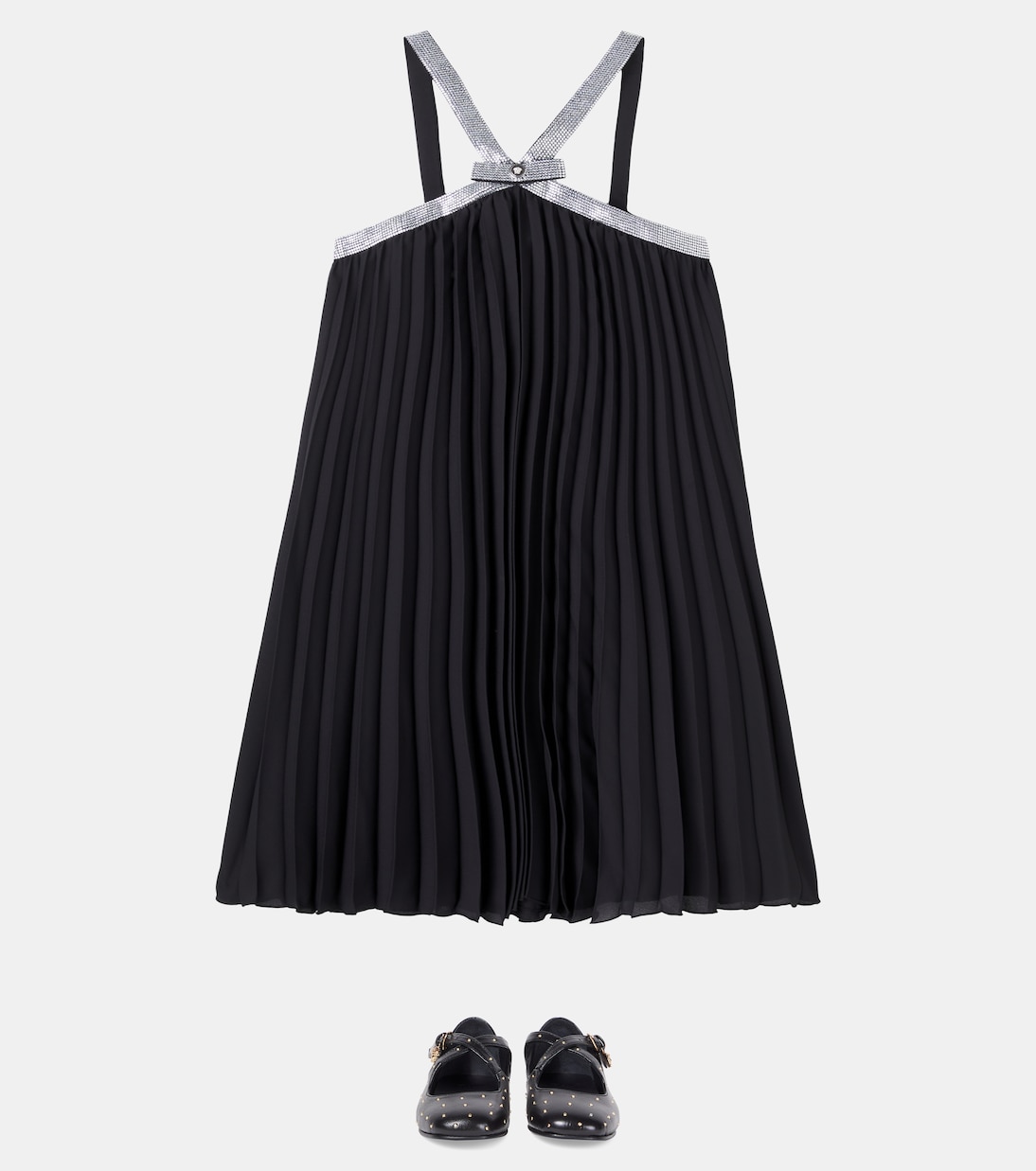 Medusa crystal embellishments georgette dress | Versace Kids