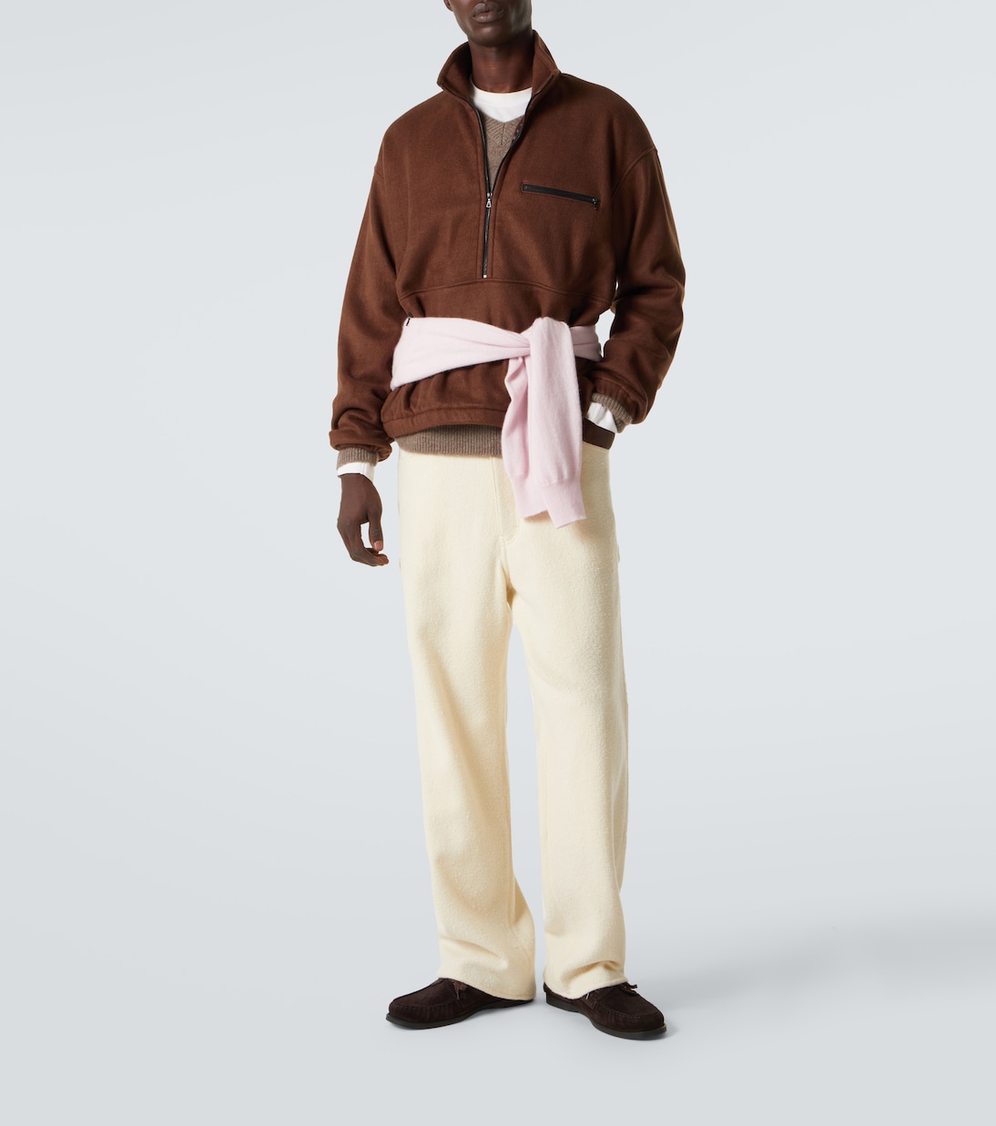 Silk fleece half-zip sweater | Auralee