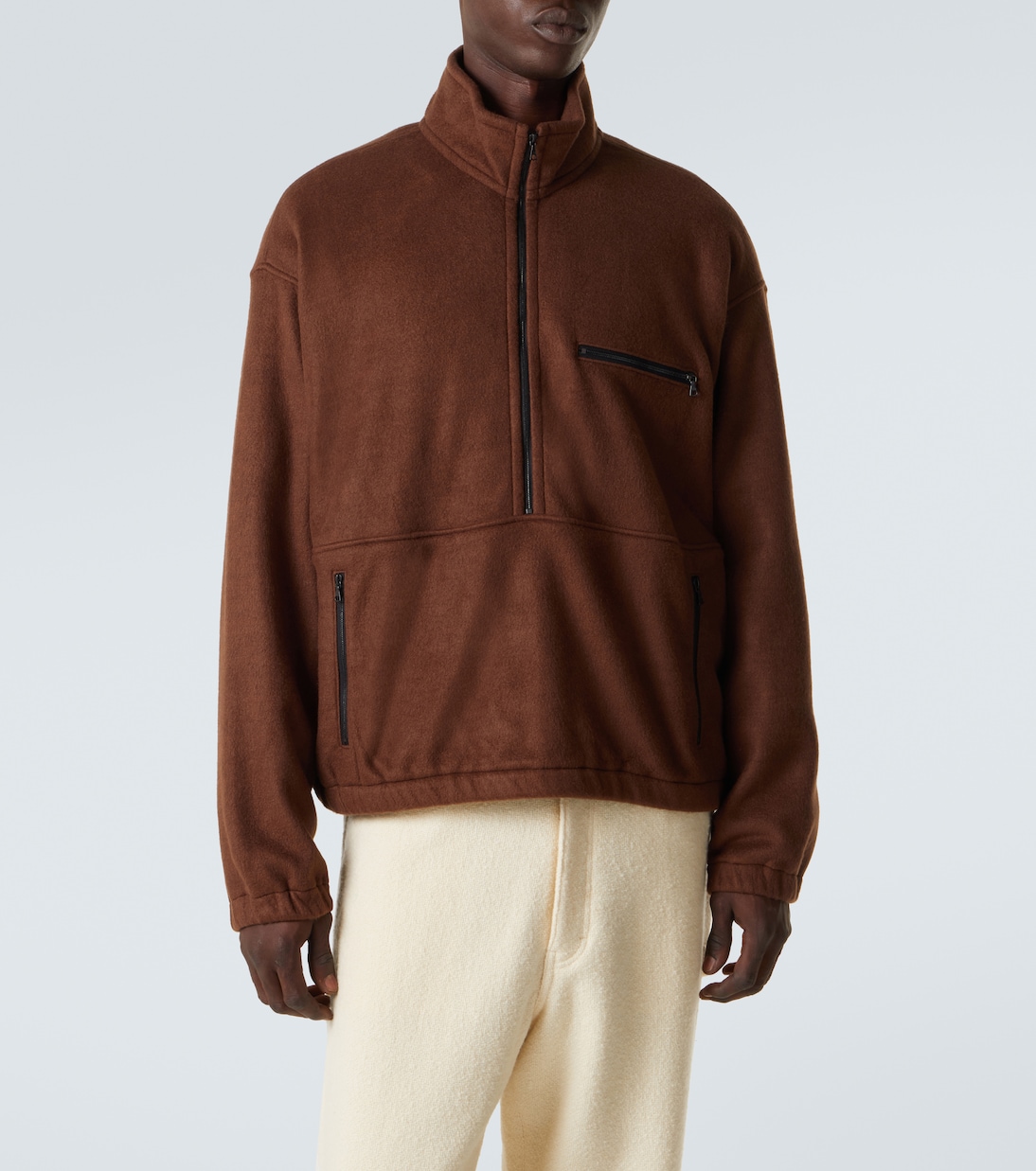 Silk fleece half-zip sweater | Auralee