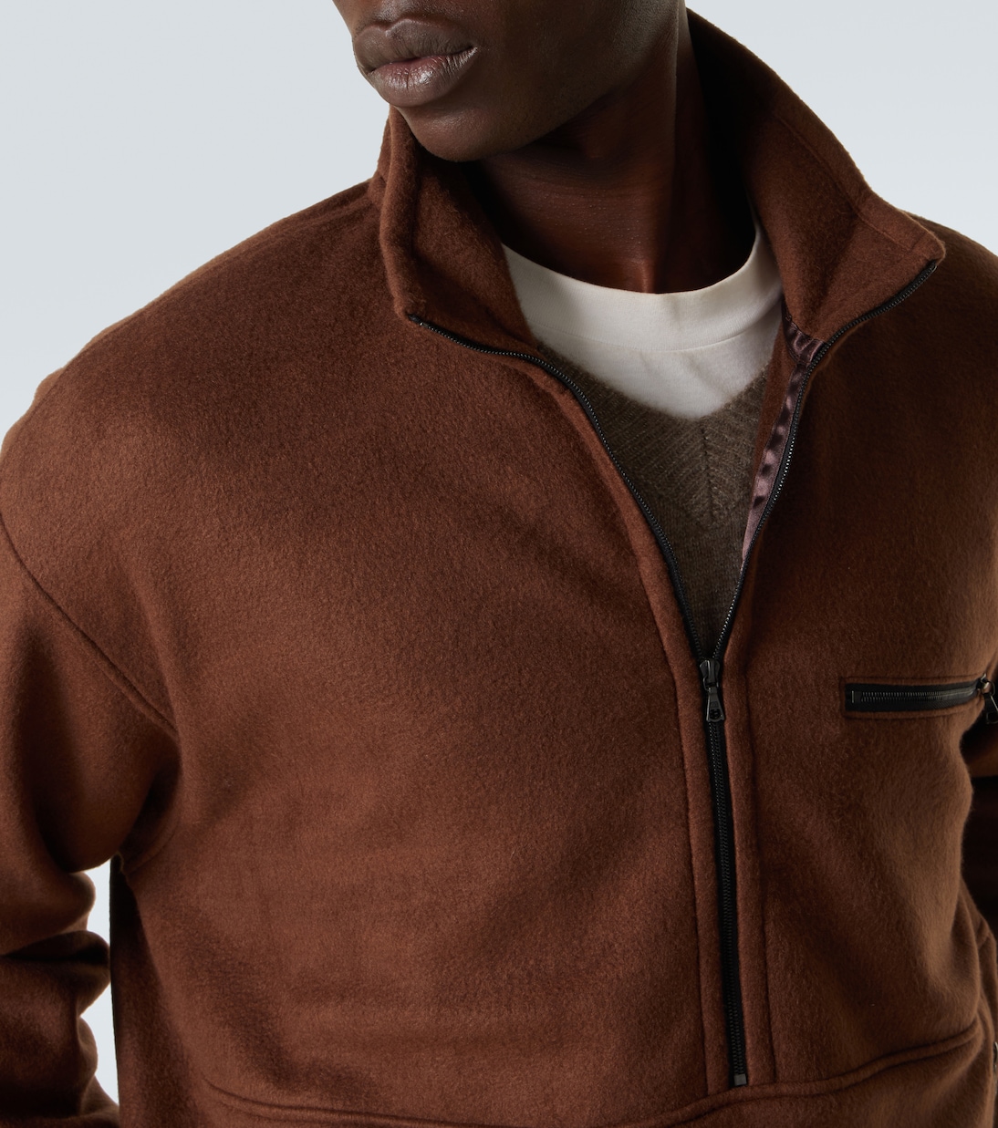 Silk fleece half-zip sweater | Auralee