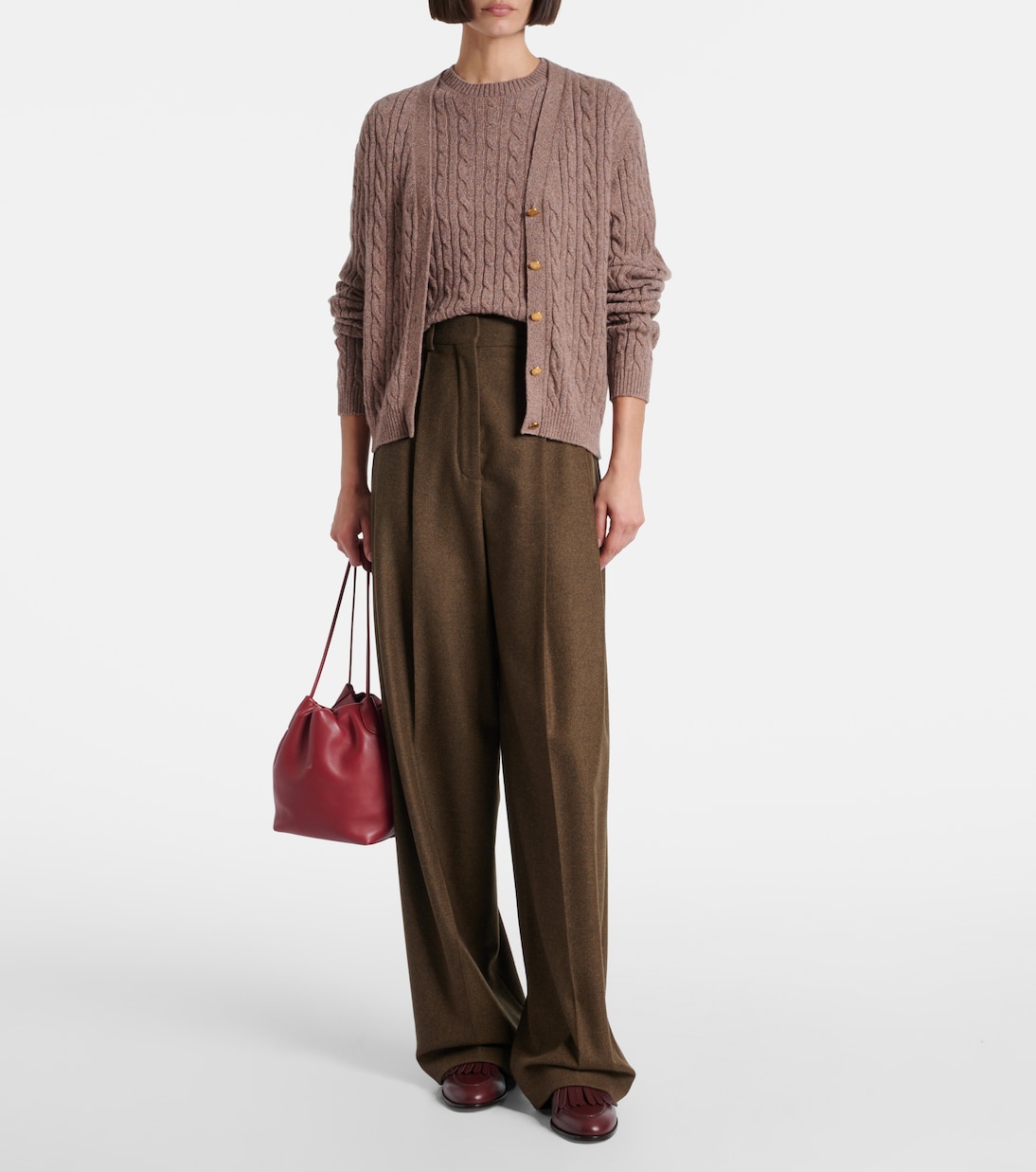 Cardigan in cashmere a trecce | Loro Piana