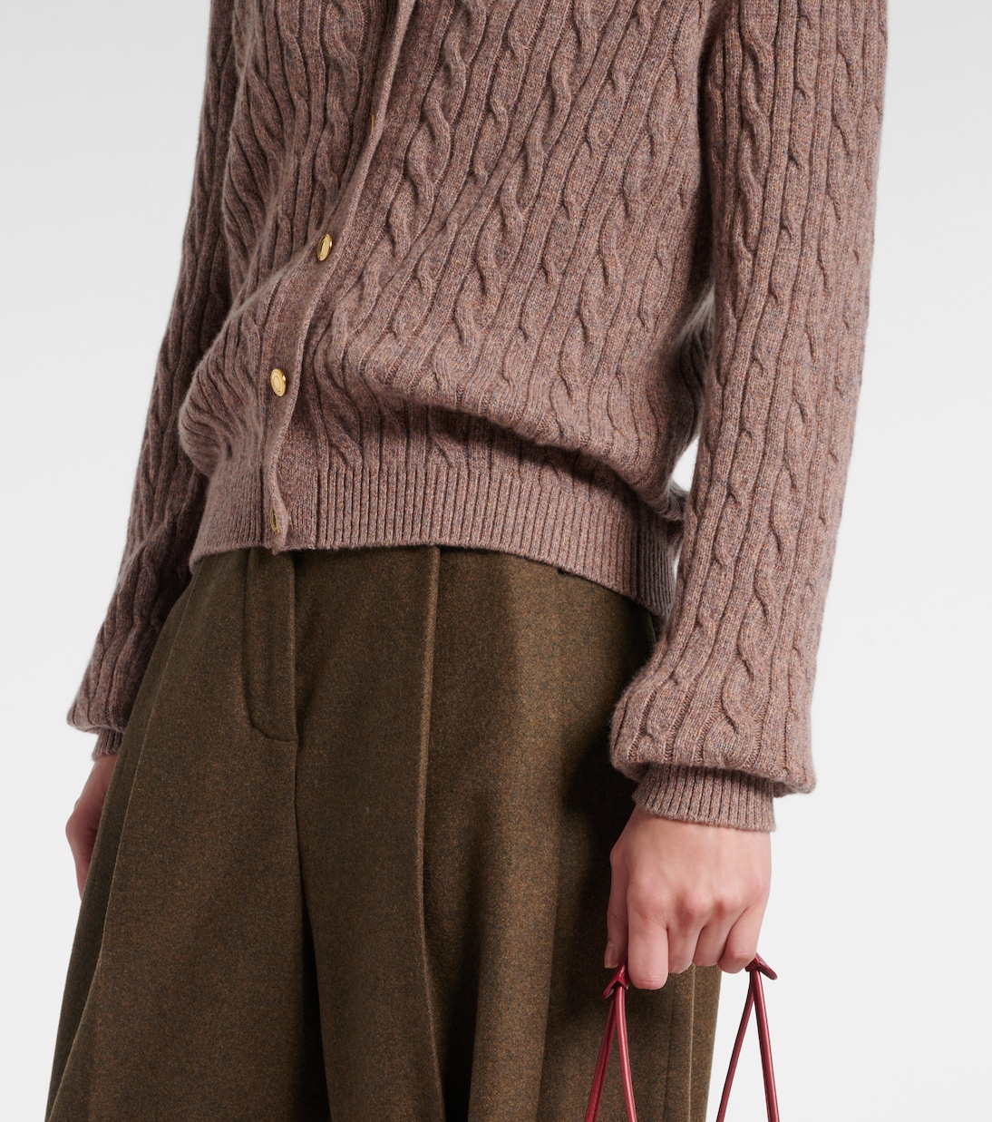 Cardigan in cashmere a trecce | Loro Piana