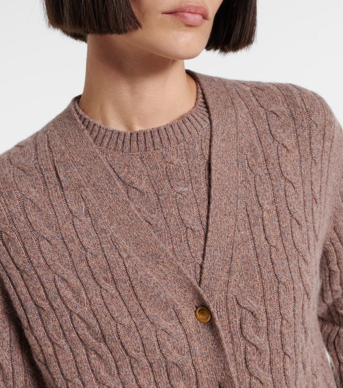 Cardigan in cashmere a trecce | Loro Piana