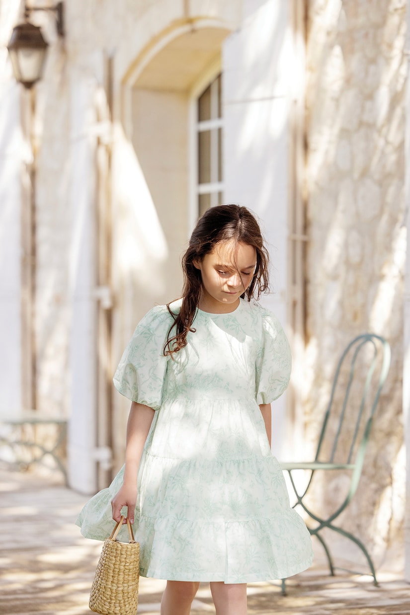 Printed puff-sleeve cotton dress | Tartine et Chocolat