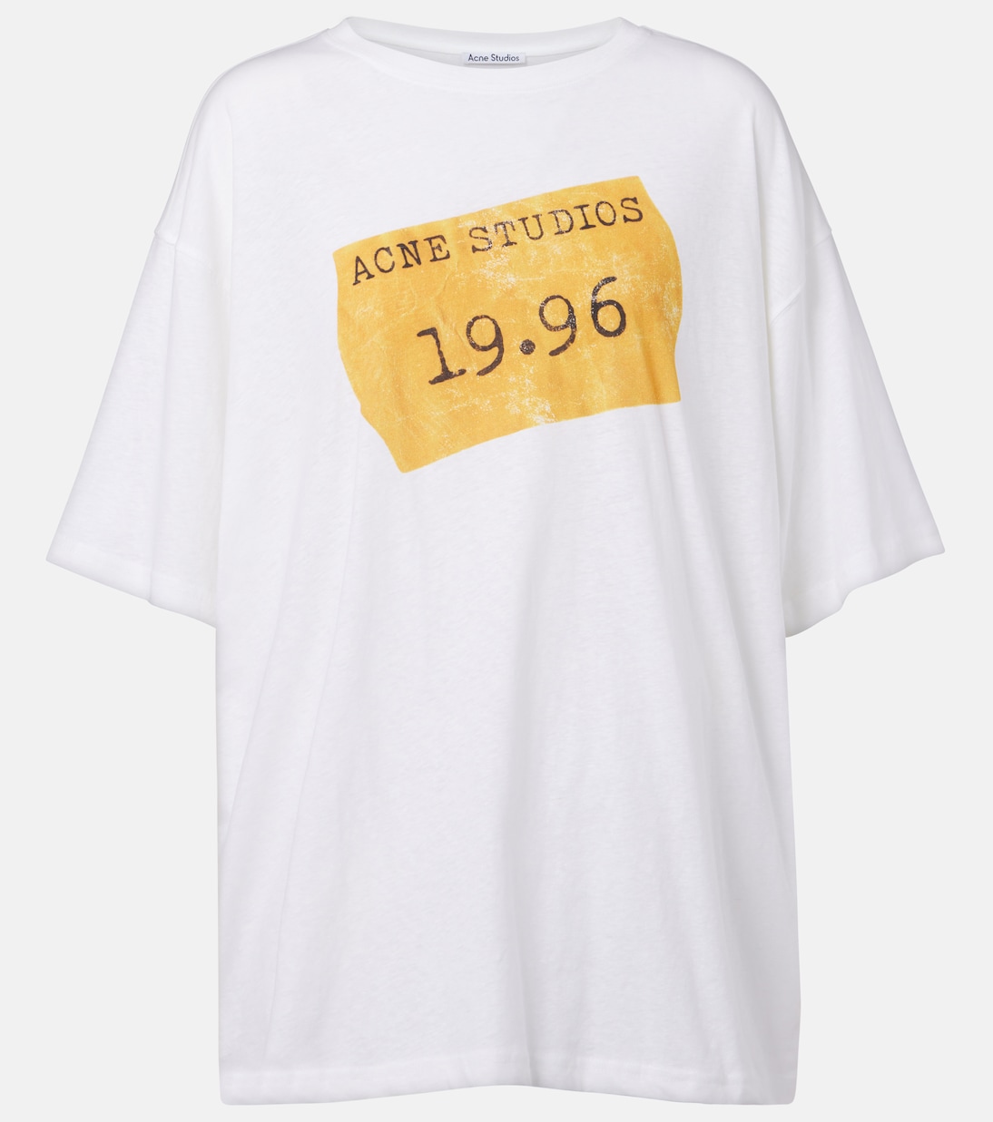 Camiseta en mezcla de jersey con logo | Acne Studios