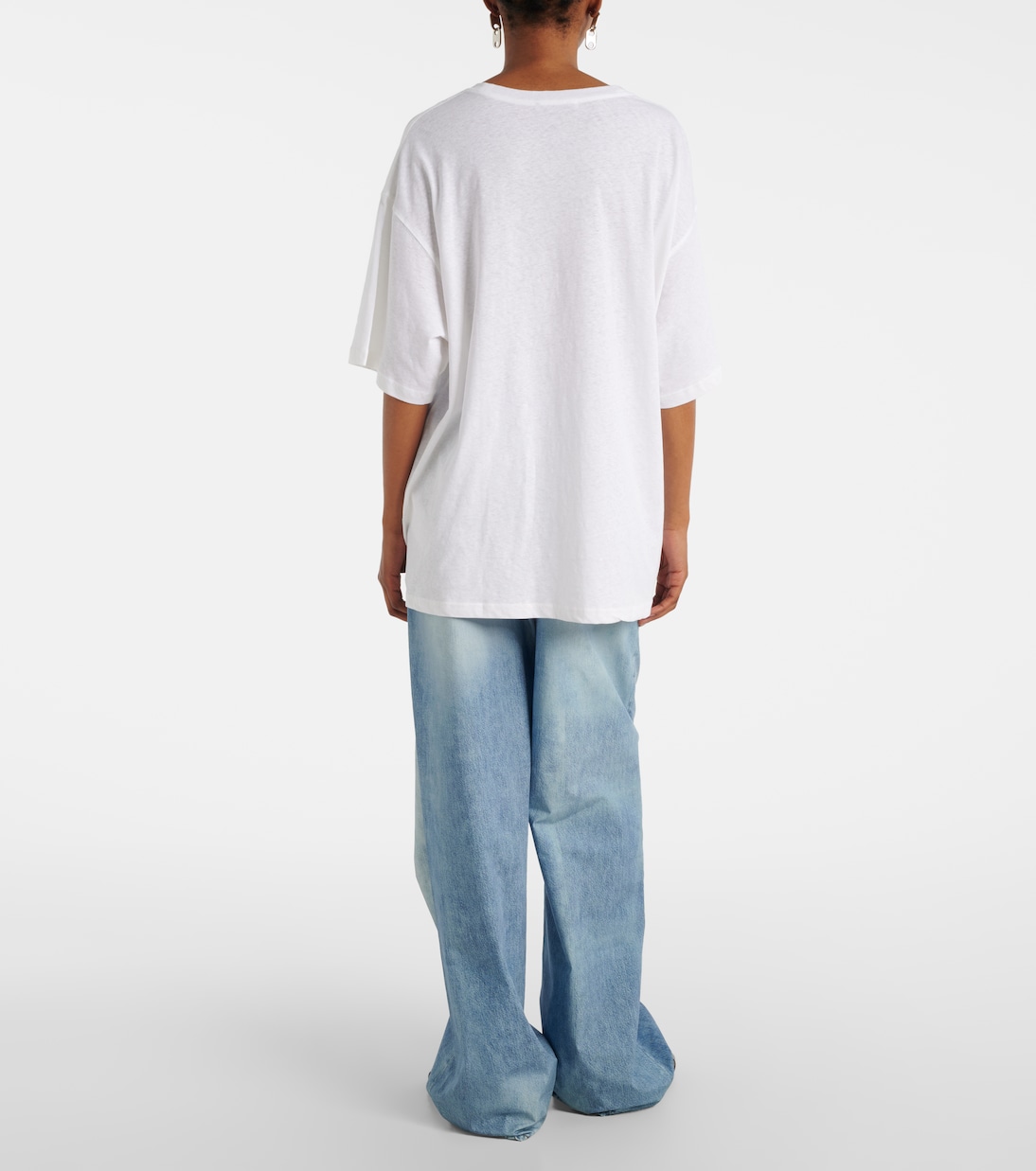 Camiseta en mezcla de jersey con logo | Acne Studios