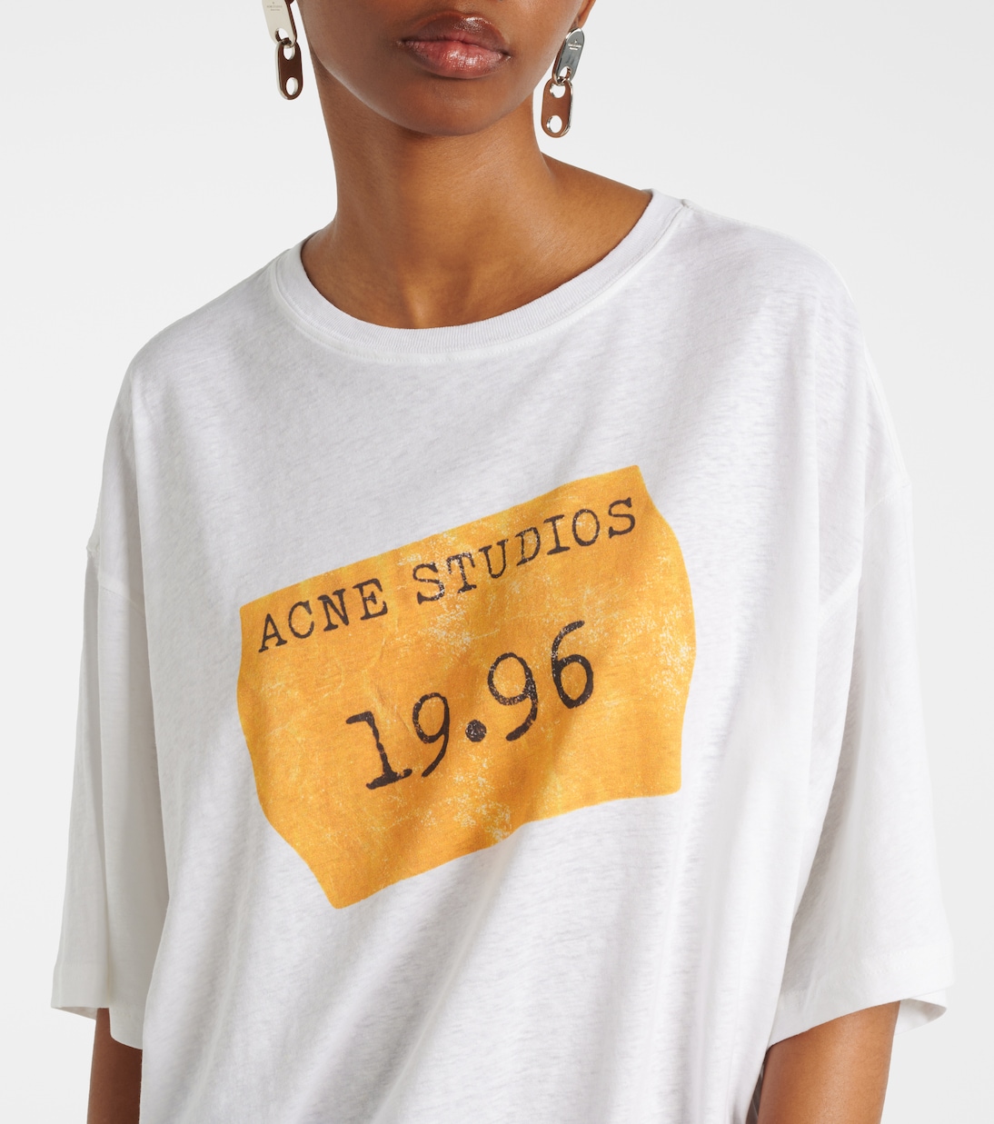 Camiseta en mezcla de jersey con logo | Acne Studios