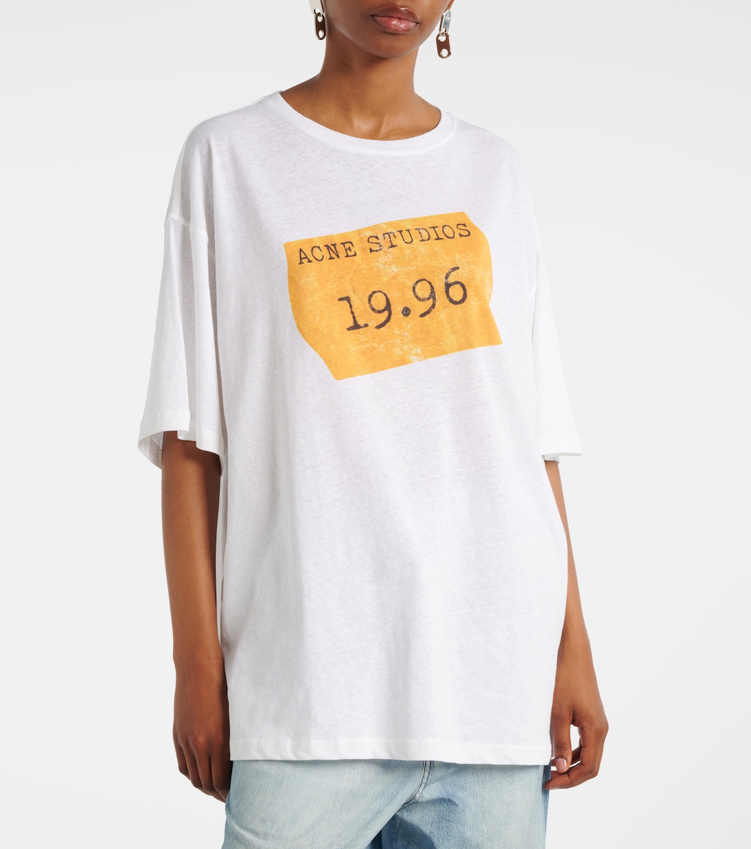 Camiseta en mezcla de jersey con logo | Acne Studios