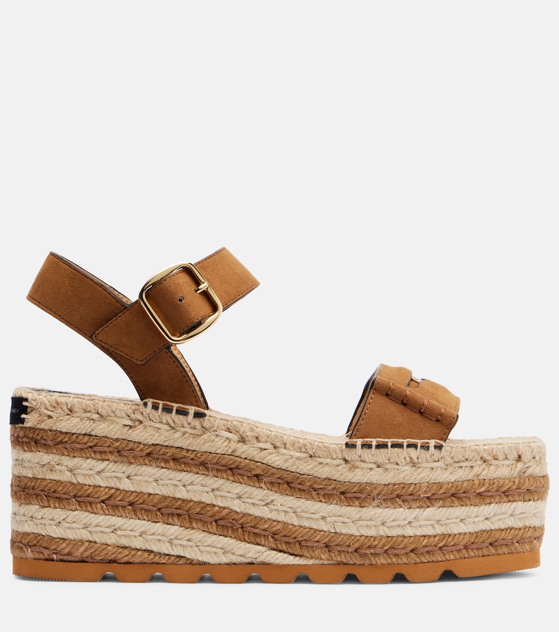Faux suede-trimmed espadrille sandals | Stella McCartney