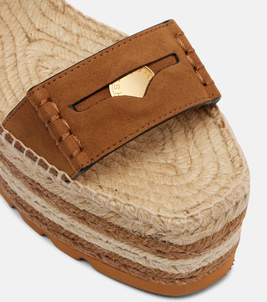 Faux suede-trimmed espadrille sandals | Stella McCartney