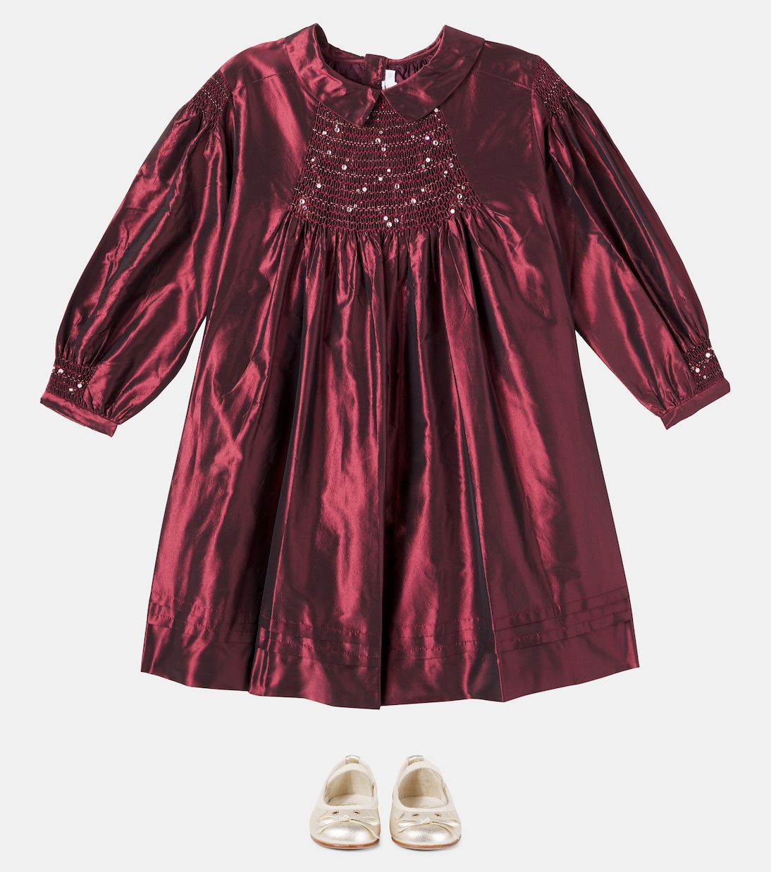 Robe Jeanne en soie à ornements | Bonpoint