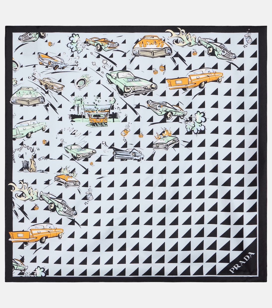 Printed silk twill scarf | Prada