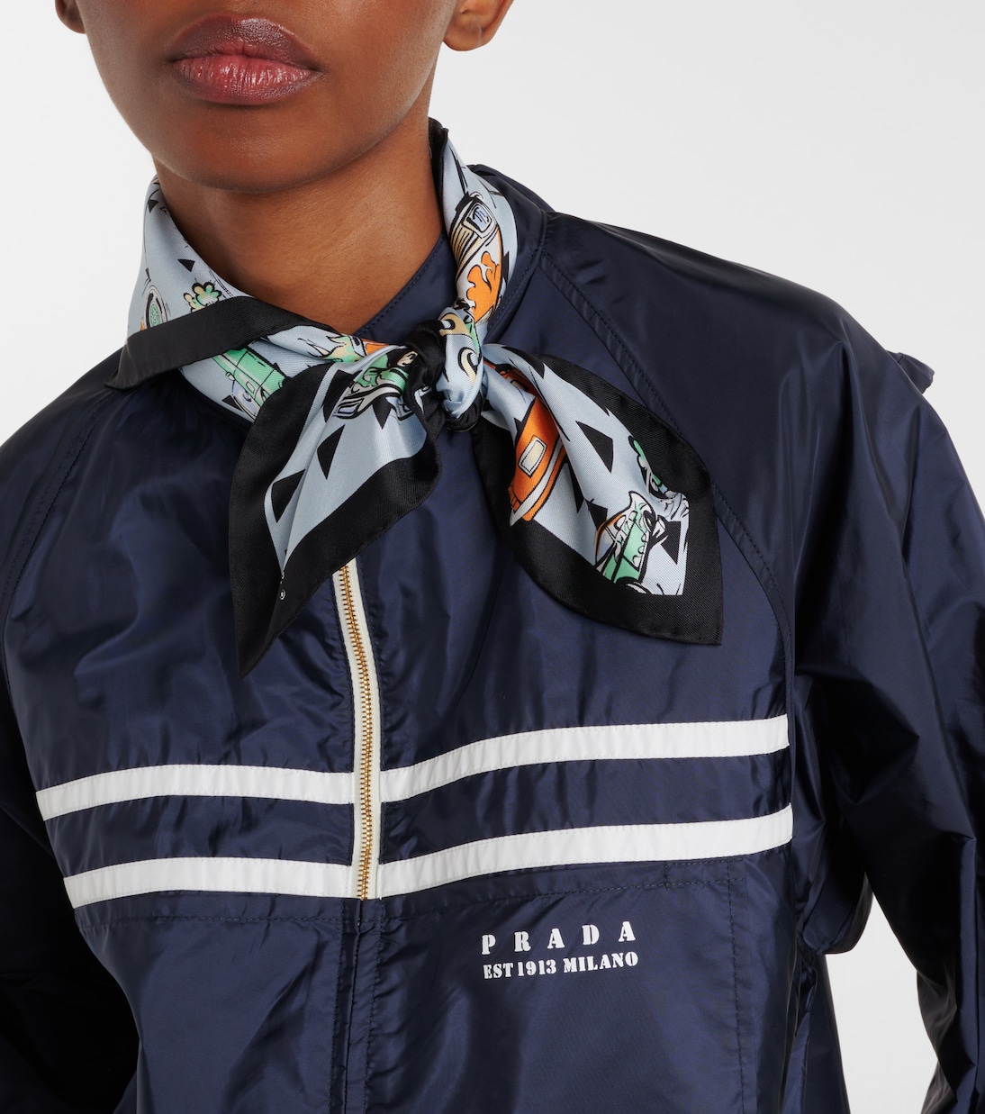 Printed silk twill scarf | Prada
