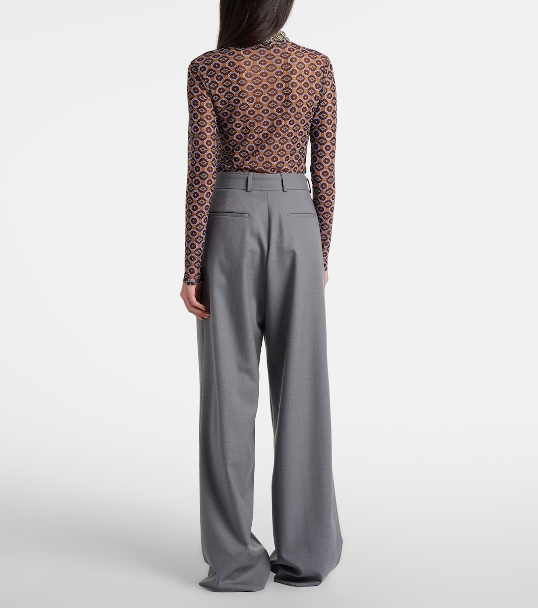 Belted wool-blend wide-leg pants | Dries Van Noten