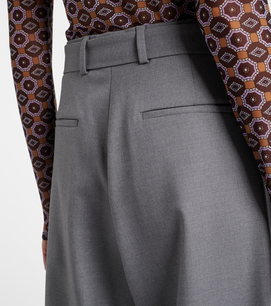 Belted wool-blend wide-leg pants | Dries Van Noten