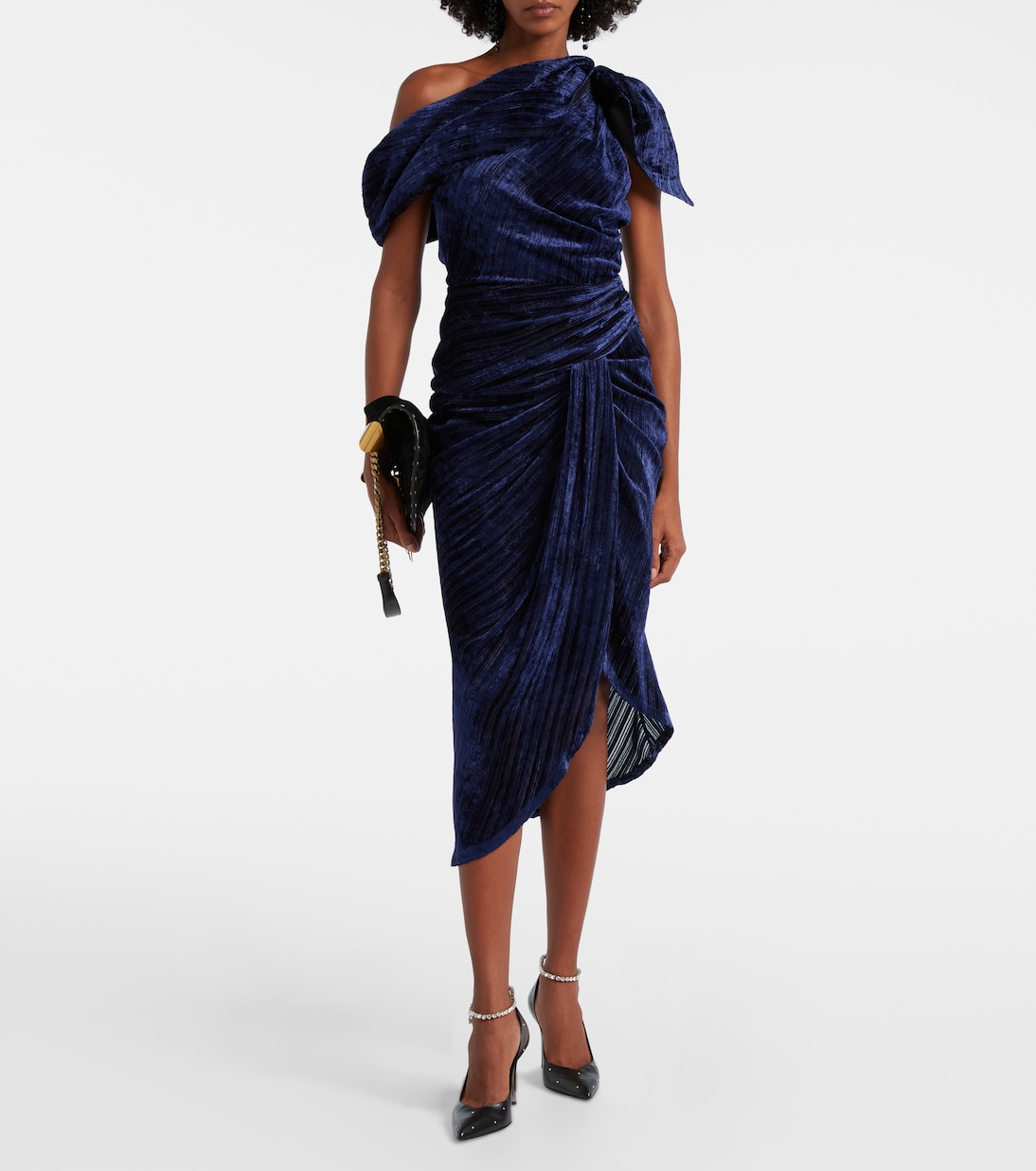 Cyane one-shoulder velvet midi dress | Isabel Marant