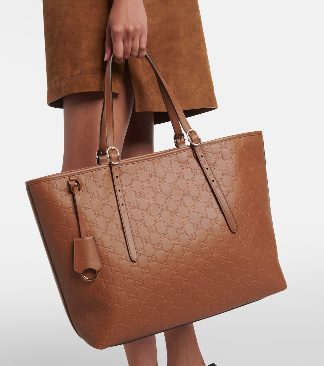 Tote Bag Emblem GG aus Leder | Gucci