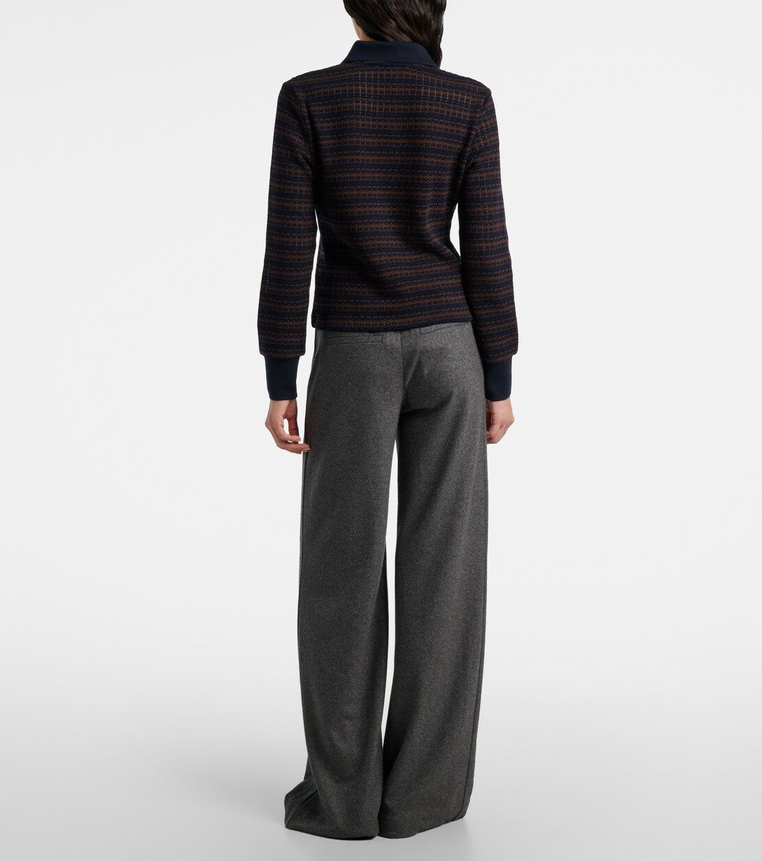 Kamal striped polo sweater | Veronica Beard