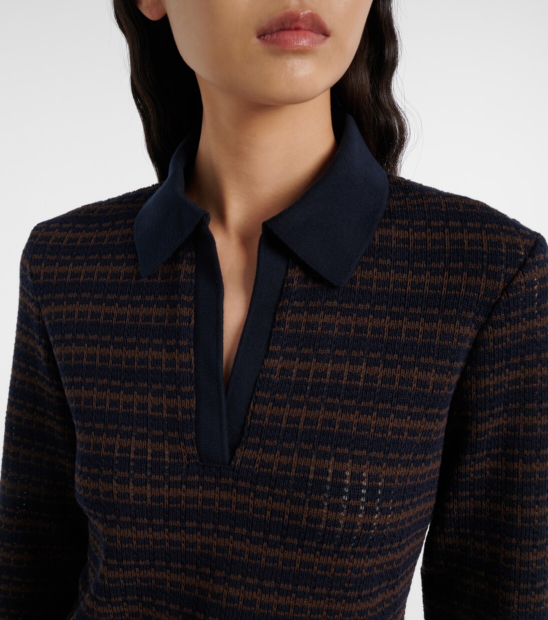 Kamal striped polo sweater | Veronica Beard