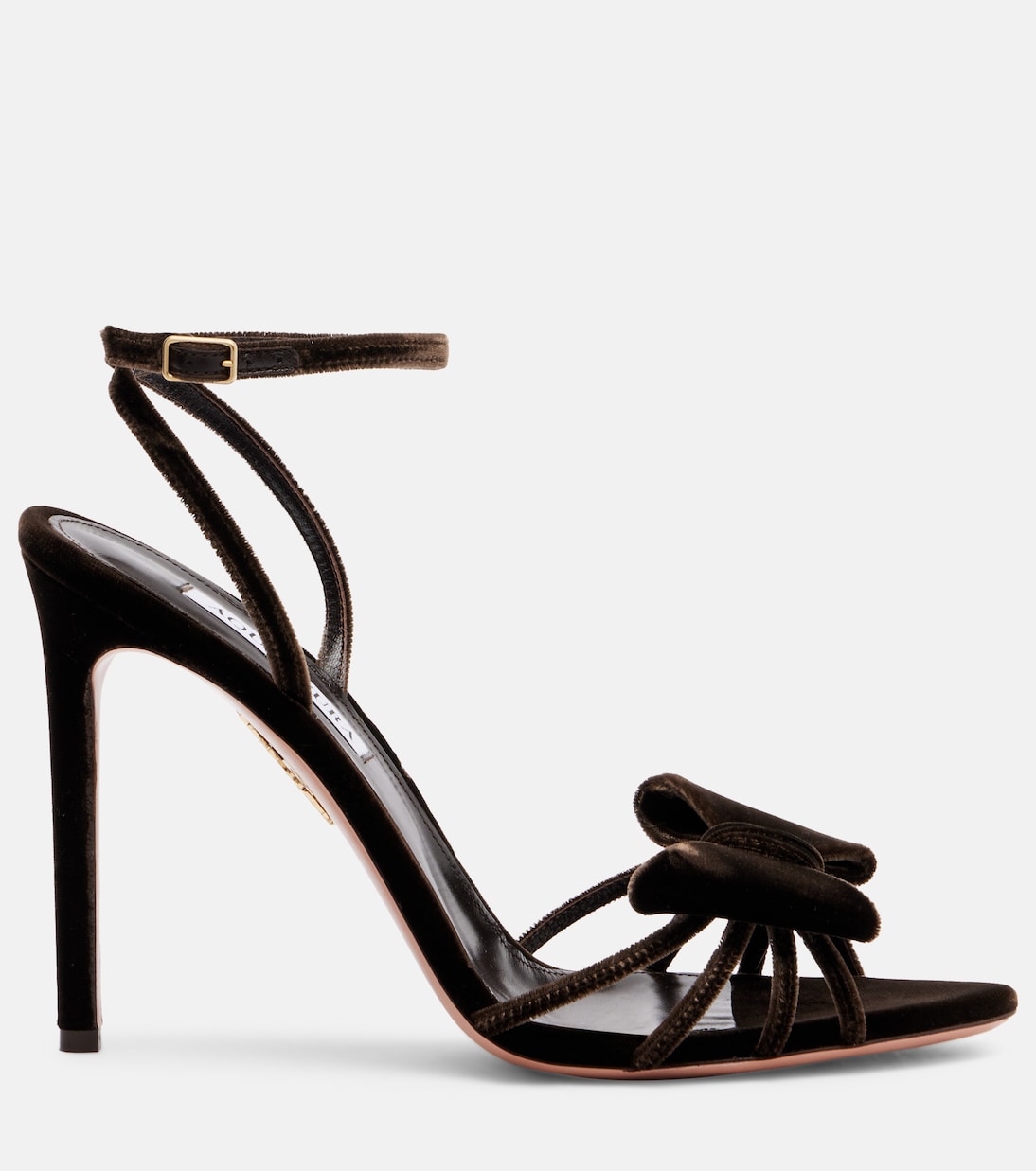 Black Tie 105 bow-detail velvet sandals | Aquazzura