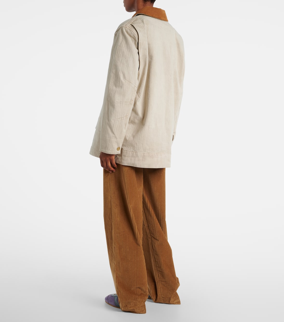 Abbas suede-trimmed cotton field jacket | Veronica Beard